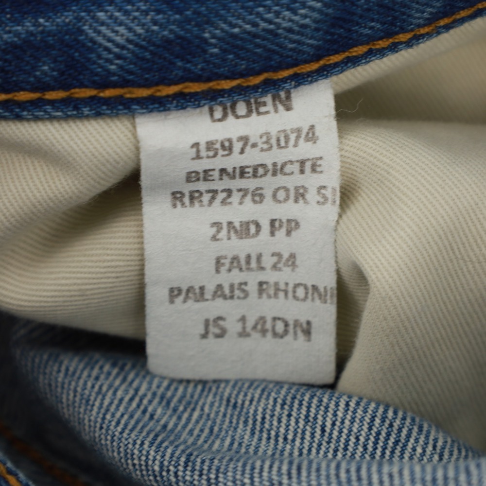DOEN Benedicte High Rise Straight Leg Jeans Palais Rhone Sz 24 Cotton Butto Fly - Picture 9 of 9